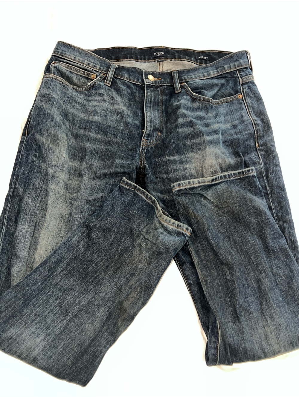 J. Crew Men's Relaxed Blue Washed Denim Jeans